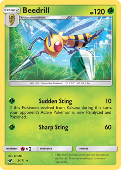 Beedrill, Crimson Invasion #3, Pokémon TCG card