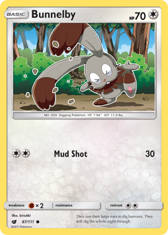 Bunnelby, Crimson Invasion #87, Pokémon TCG card