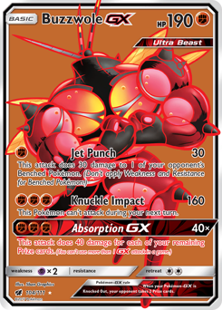 Buzzwole-GX, Crimson Invasion #104, Pokémon TCG card