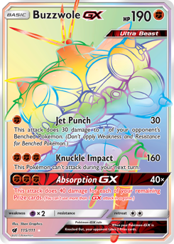 Buzzwole-GX, Crimson Invasion #115, Pokémon TCG card