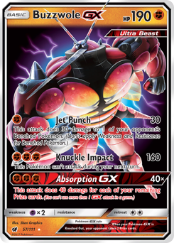 Buzzwole-GX, Crimson Invasion #57, Pokémon TCG card
