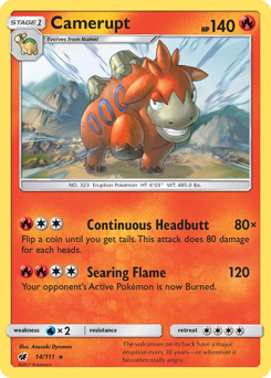 Camerupt, Crimson Invasion #14, Pokémon TCG card
