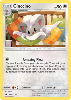 Cinccino, Crimson Invasion #86, Pokémon TCG card