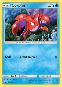 Corphish, Crimson Invasion #24, Pokémon TCG card