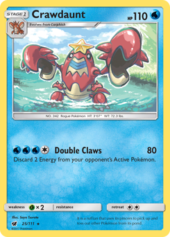 Crawdaunt, Crimson Invasion #25, Pokémon TCG card
