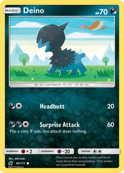 Deino, Crimson Invasion #60, Pokémon TCG card