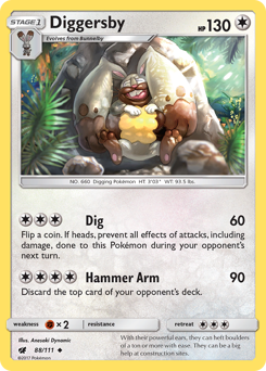 Diggersby, Crimson Invasion #88, Pokémon TCG card