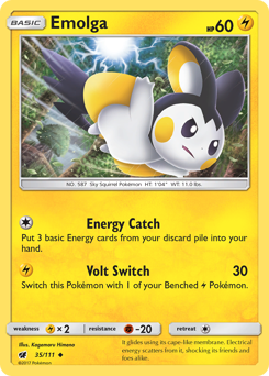 Emolga, Crimson Invasion #35, Pokémon TCG card