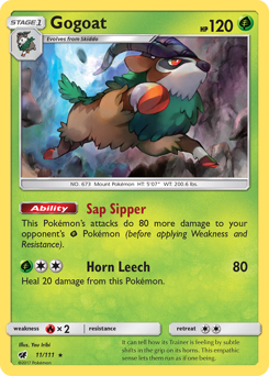 Gogoat, Crimson Invasion #11, Pokémon TCG card
