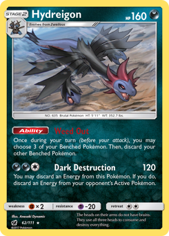 Hydreigon, Crimson Invasion #62, Pokémon TCG card