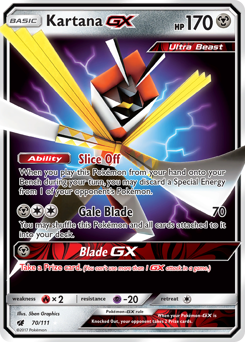 Kartana-GX, Crimson Invasion #70, Pokémon TCG card