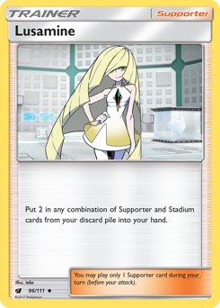 Lusamine, Crimson Invasion #96, Pokémon TCG card