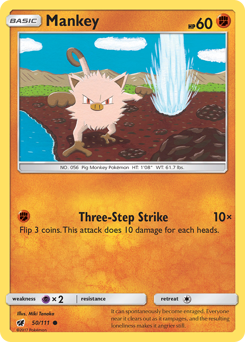Mankey, Crimson Invasion #50, Pokémon TCG card
