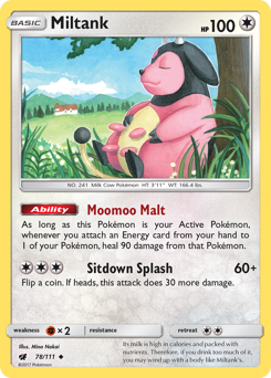 Miltank, Crimson Invasion #78, Pokémon TCG card