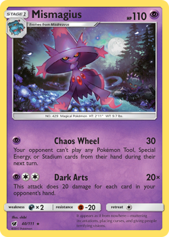 Mismagius, Crimson Invasion #40, Pokémon TCG card