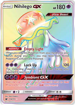 Nihilego-GX, Crimson Invasion #114, Pokémon TCG card