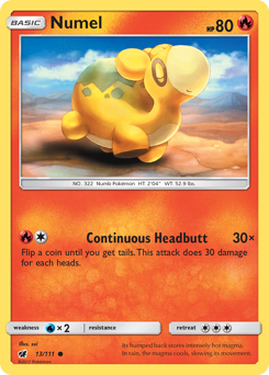 Numel, Crimson Invasion #13, Pokémon TCG card