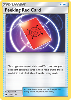 Peeking Red Card, Crimson Invasion #97, Pokémon TCG card
