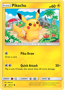 Pikachu, Crimson Invasion #30, Pokémon TCG card