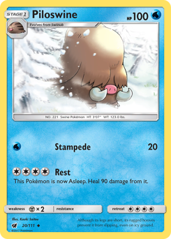 Piloswine, Crimson Invasion #20, Pokémon TCG card