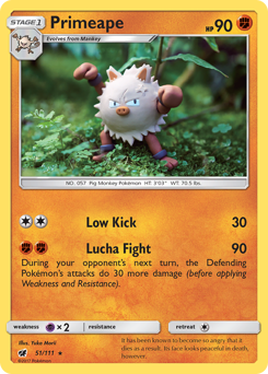 Primeape, Crimson Invasion #51, Pokémon TCG card