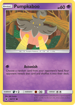 Pumpkaboo, Crimson Invasion #44, Pokémon TCG card