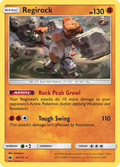 Regirock, Crimson Invasion #53, Pokémon TCG card