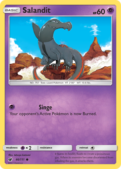 Salandit, Crimson Invasion #46, Pokémon TCG card