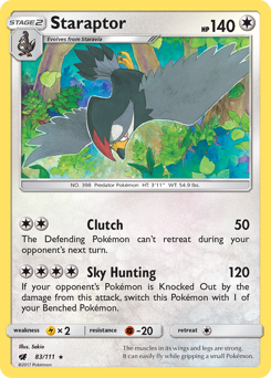 Staraptor, Crimson Invasion #83, Pokémon TCG card