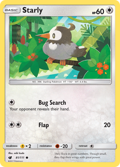 Starly, Crimson Invasion #81, Pokémon TCG card