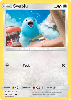 Swablu, Crimson Invasion #79, Pokémon TCG card