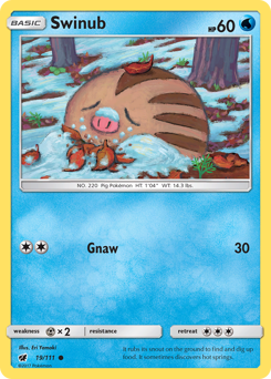 Swinub, Crimson Invasion #19, Pokémon TCG card