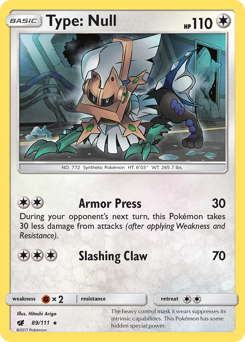 Type: Null, Crimson Invasion #89, Pokémon TCG card