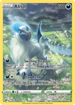 Absol, Crown Zenith Galarian Gallery #GG16, Pokémon TCG card