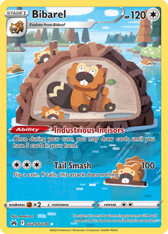 Bibarel, Crown Zenith Galarian Gallery #GG25, Pokémon TCG card