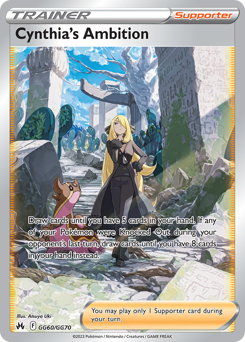 Cynthia's Ambition, Crown Zenith Galarian Gallery #GG60, Pokémon TCG card