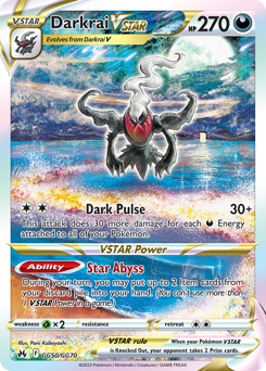 Darkrai VSTAR, Crown Zenith Galarian Gallery #GG50, Pokémon TCG card