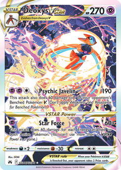 Deoxys VSTAR, Crown Zenith Galarian Gallery #GG46, Pokémon TCG card