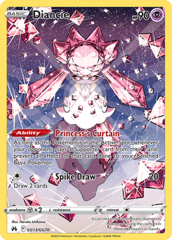Diancie, Crown Zenith Galarian Gallery #GG13, Pokémon TCG card