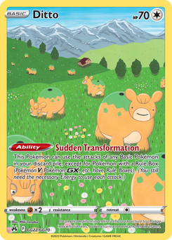 Ditto, Crown Zenith Galarian Gallery #GG22, Pokémon TCG card