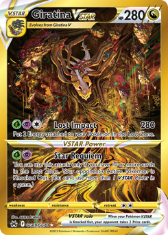 Giratina VSTAR, Crown Zenith Galarian Gallery #GG69, Pokémon TCG card