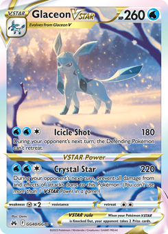Glaceon VSTAR, Crown Zenith Galarian Gallery #GG40, Pokémon TCG card