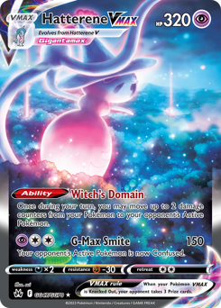 Hatterene VMAX, Crown Zenith Galarian Gallery #GG47, Pokémon TCG card