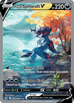 Hisuian Samurott V, Crown Zenith Galarian Gallery #GG51, Pokémon TCG card
