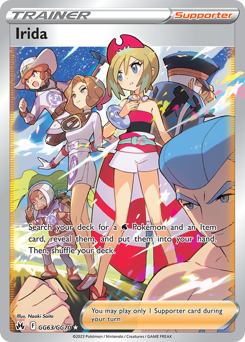 Irida, Crown Zenith Galarian Gallery #GG63, Pokémon TCG card