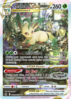 Leafeon VSTAR, Crown Zenith Galarian Gallery #GG35, Pokémon TCG card
