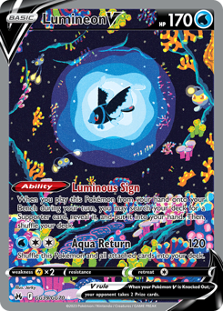 Lumineon V, Crown Zenith Galarian Gallery #GG39, Pokémon TCG card