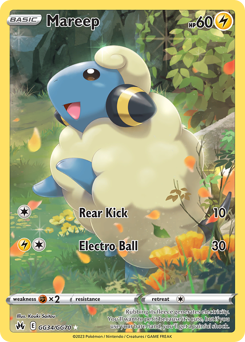 Mareep, Crown Zenith Galarian Gallery #GG34, Pokémon TCG card