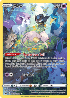 Mew, Crown Zenith Galarian Gallery #GG10, Pokémon TCG card
