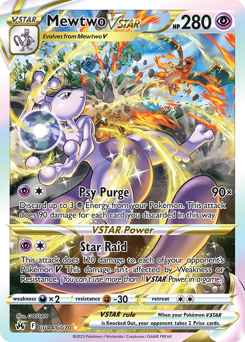 Mewtwo VSTAR, Crown Zenith Galarian Gallery #GG44, Pokémon TCG card